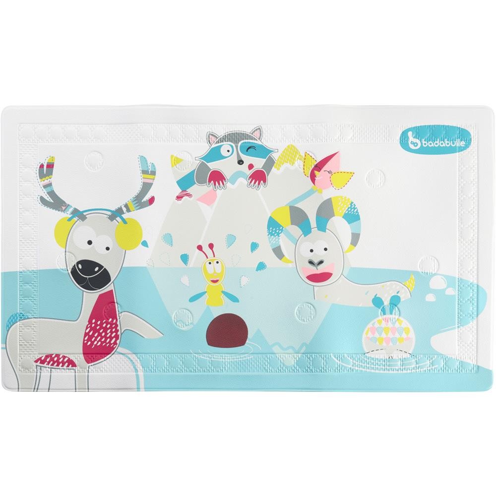 Badabulle Bath Mat With Thermometer - Mountin Animals