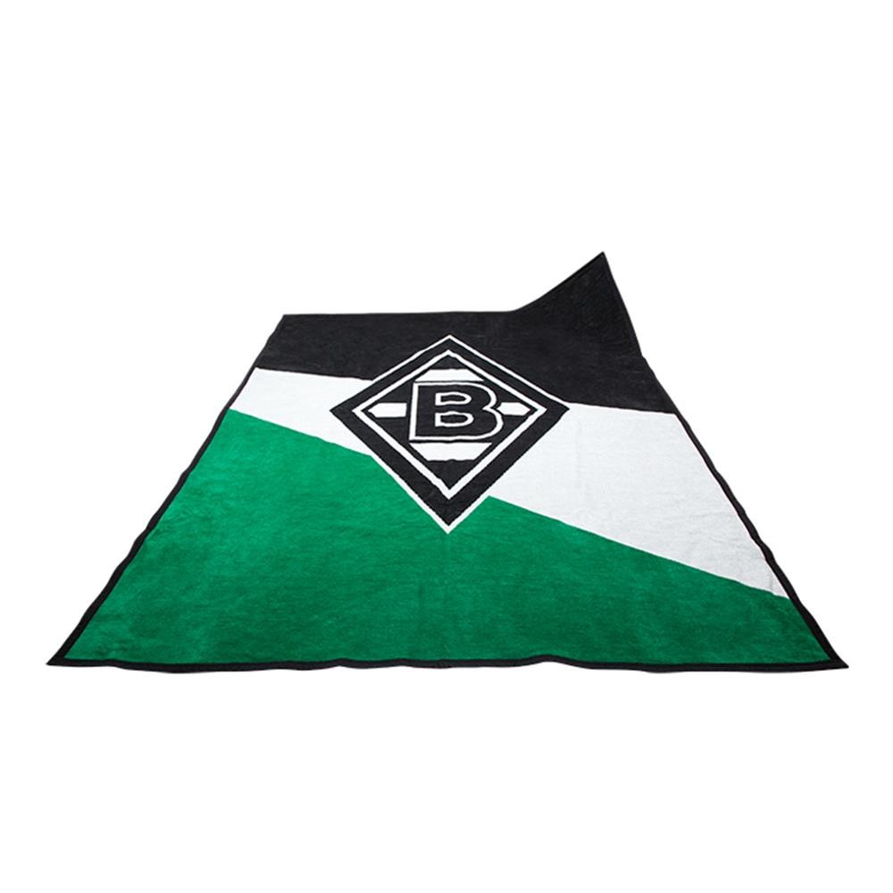 Borussia Mnchengladbach blanket Schwarz / Wei / Grn mit Logo