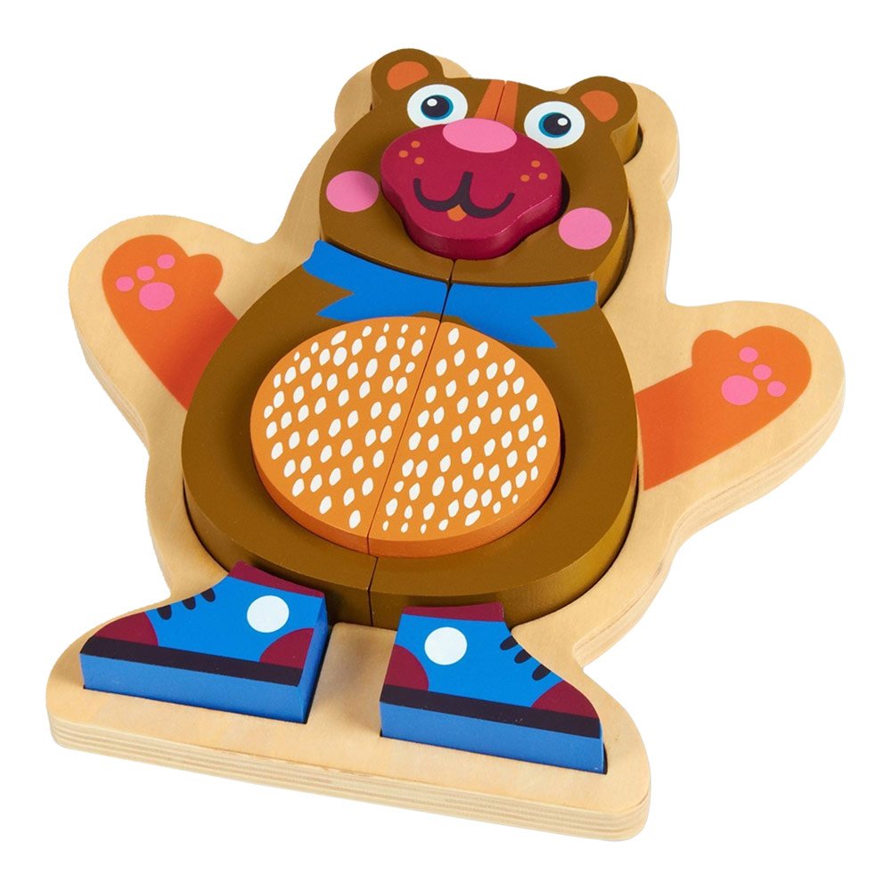 Oops Happy Puzzle! wooden puzzle 9pcs - Bear Chocolat au Lait