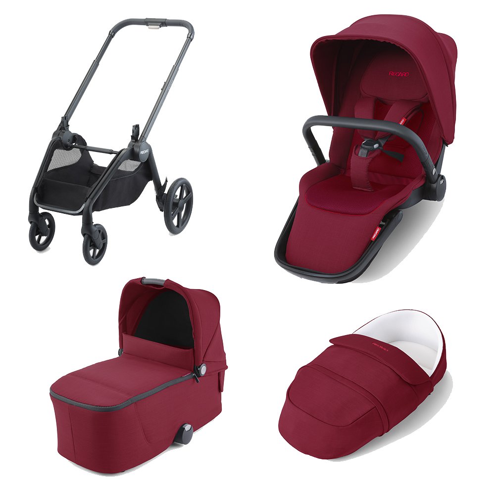 Recaro combi stroller Sadena frame Black Design Select Garnet Red