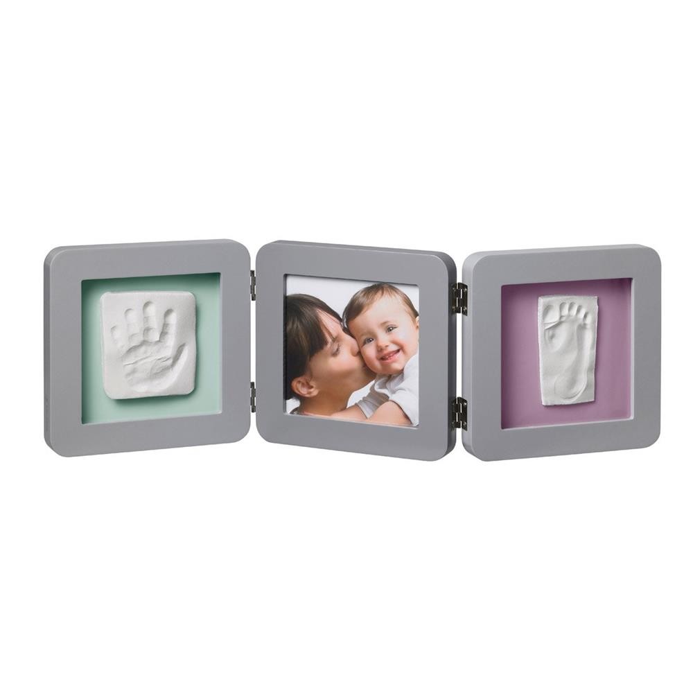 BabyArt Double Print Frame - Bilderrahmen fr Hand und Fuabdruck Grau