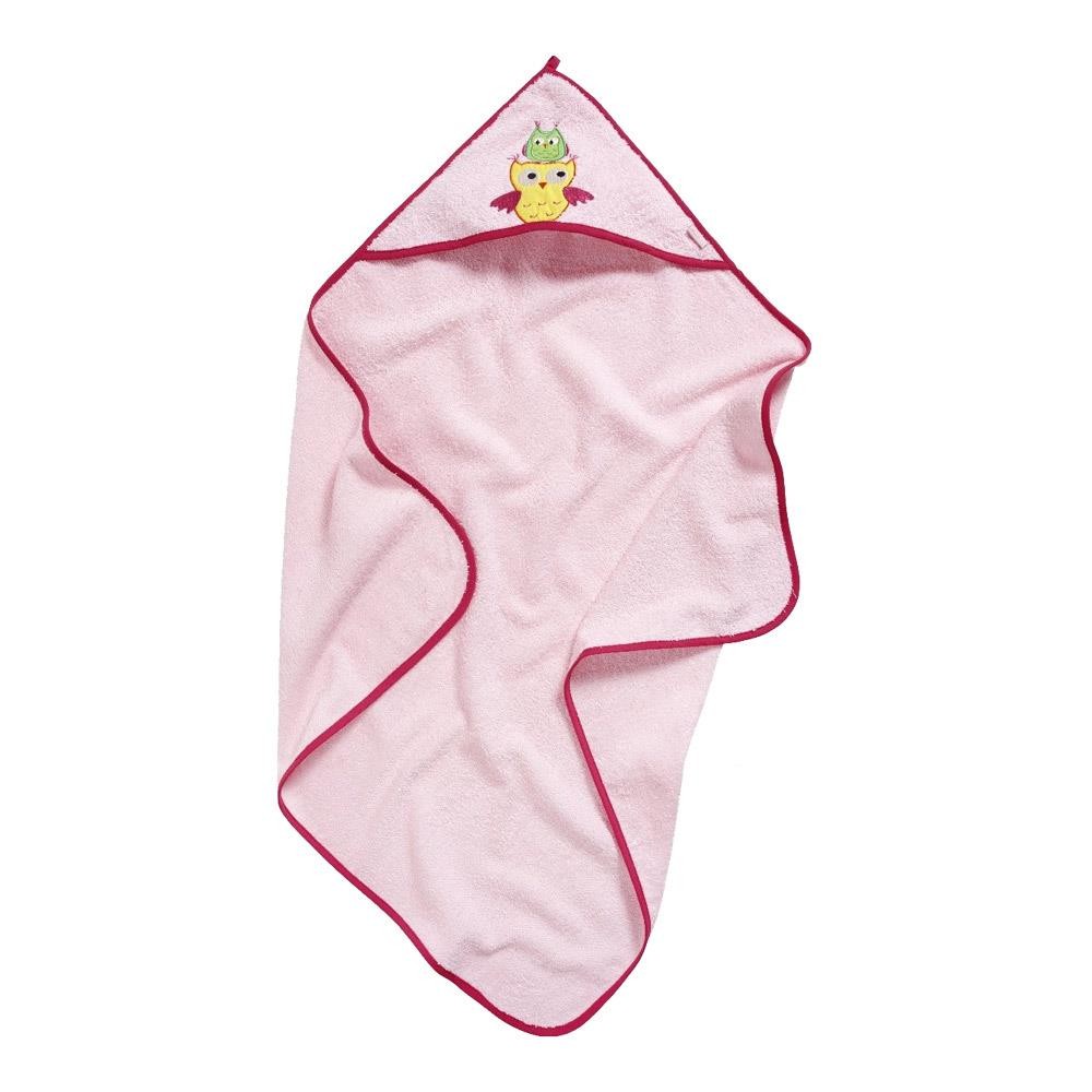 Playshoes Frottee-Kapuzentuch Eule Rosa
